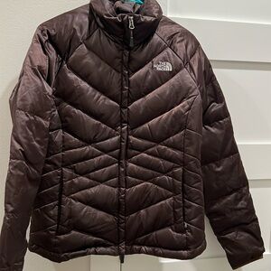 The North face dark brown medium puff jacket